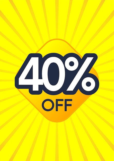 Vector de descuento promocional con porcentaje de descuento