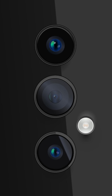 Vector de detalle de la lente de la cámara cámara de teléfono móvil inteligente