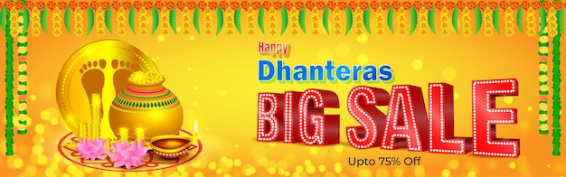 Vector Dhantera Sale banner festival indio