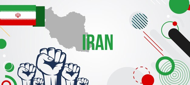 Vector del día de la independencia de Irán con formas geométricas en colores de bandera