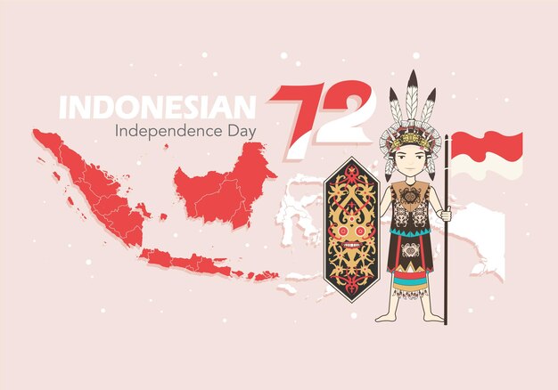 Vector del día independiente de indonesia