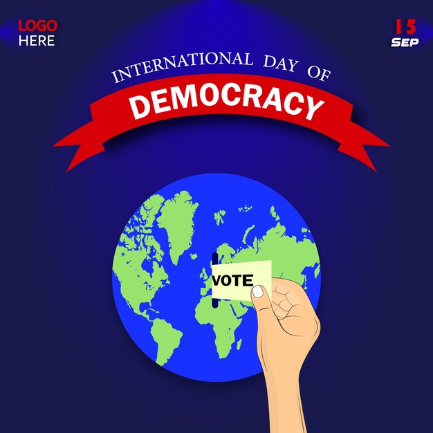 Vector día internacional de la democracia puesto o fondo