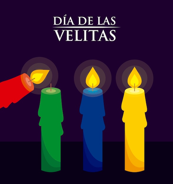 Vector del día de la luz de las velas