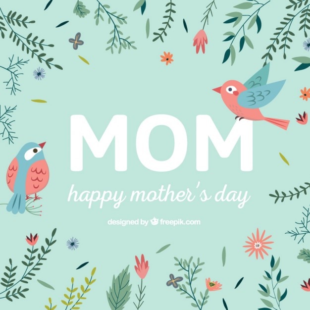 vector día de la madre con pájaros
