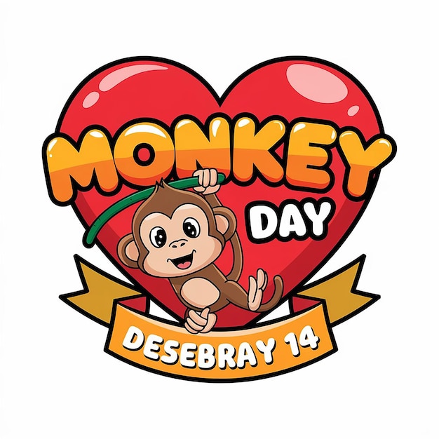 Vector del día del mono mundial