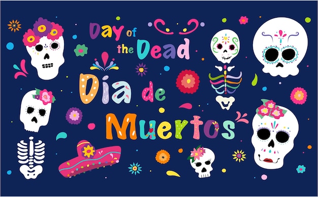 Vector del día de los muertos. vector de día de muertos.