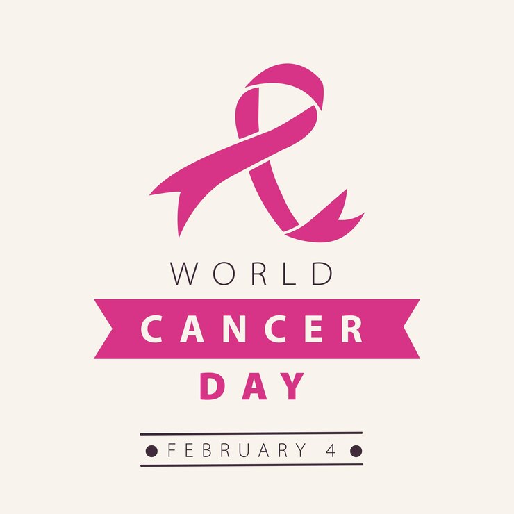 Vector del día mundial del cáncer dibujado a mano