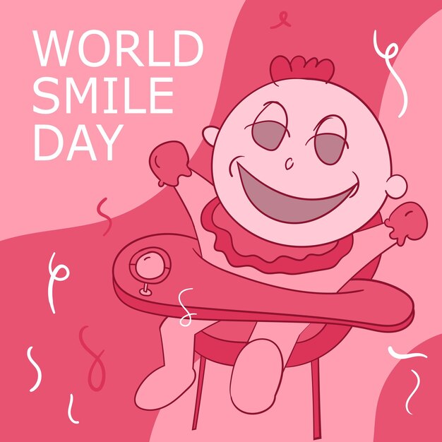 Vector del Día Mundial de la Risa en colores magenta