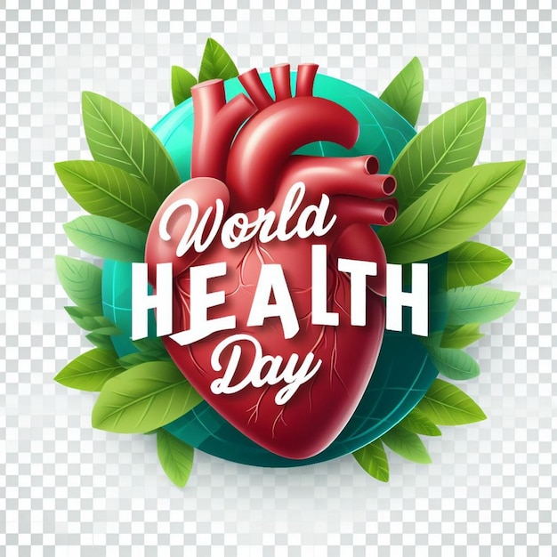 Vector del Día Mundial de la Salud con la Tierra global y el corazón