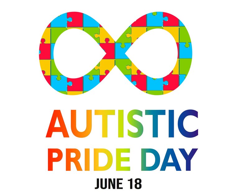 El vector del Día del Orgullo Autista El arco iris autista Ocho símbolo infinito El vector del icono del Día del Orgulloso Autista