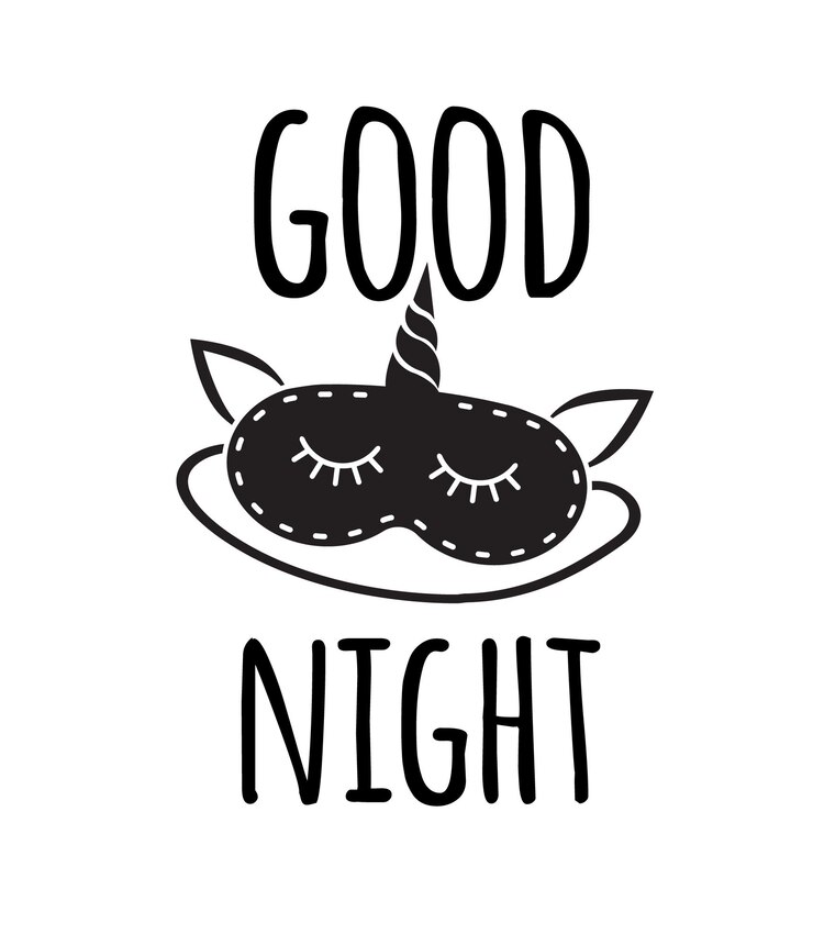 Vector vector dibujado a mano antifaz para dormir y buenas noches