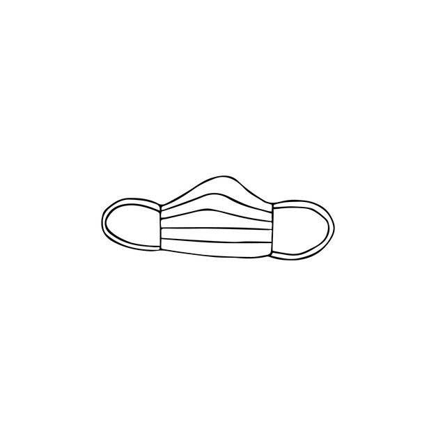 Vector dibujado a mano boceto de boceto máscara facial médica
