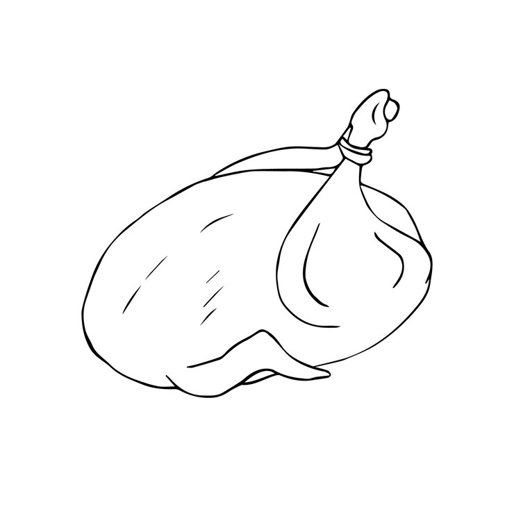 Vector vector dibujado a mano boceto de pavo