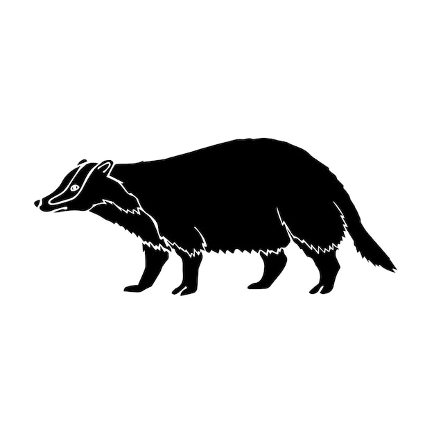 Vector dibujado a mano dibujado boceto de tejón negro