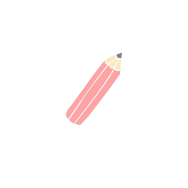 Vector vector dibujado a mano dibujado con lápiz rosa