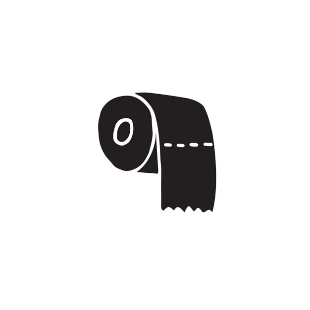 Vector dibujado a mano dibujo dibujado en papel higiénico negro