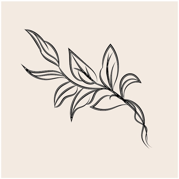 Vector dibujado a mano diseño plano contorno de flor simple