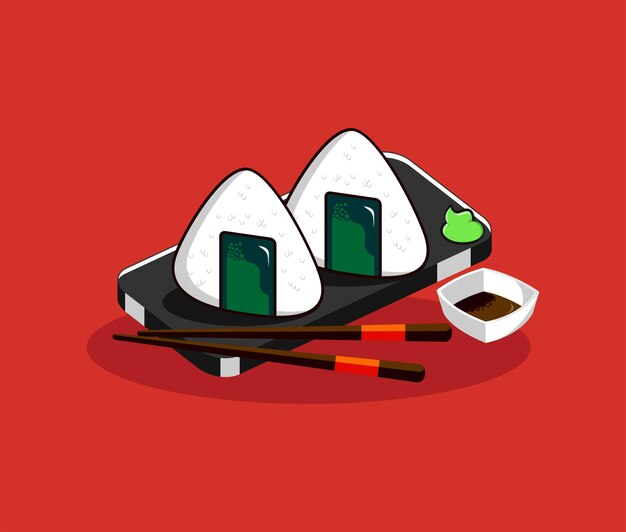 vector dibujado a mano diseño plano japón comida