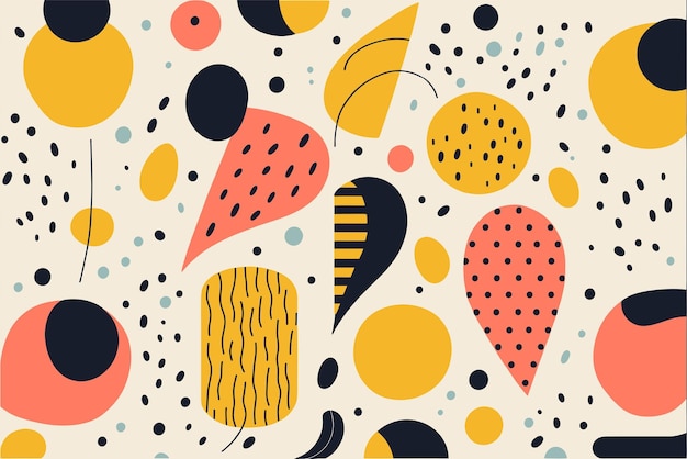 Vector dibujado a mano diseño plano patrón de garabato abstracto Ilustración geométrica