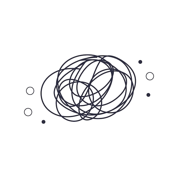 Vector dibujado a mano doodle abstracto enredado garabato vector líneas caóticas aleatorias