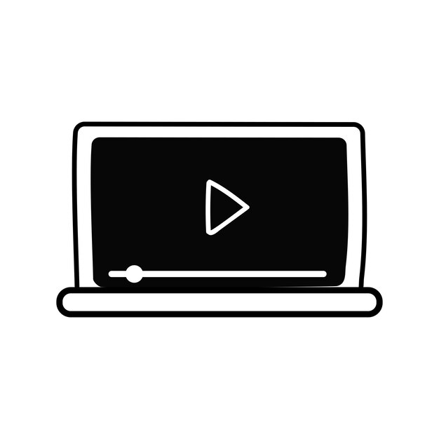 Vector dibujado a mano doodle icono de reproductor multimedia de vídeo