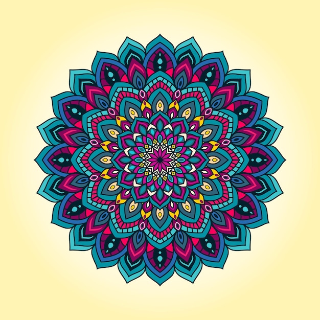 Vector dibujado a mano doodle mandala. mandala étnica con adornos tribales coloridos. aislado.