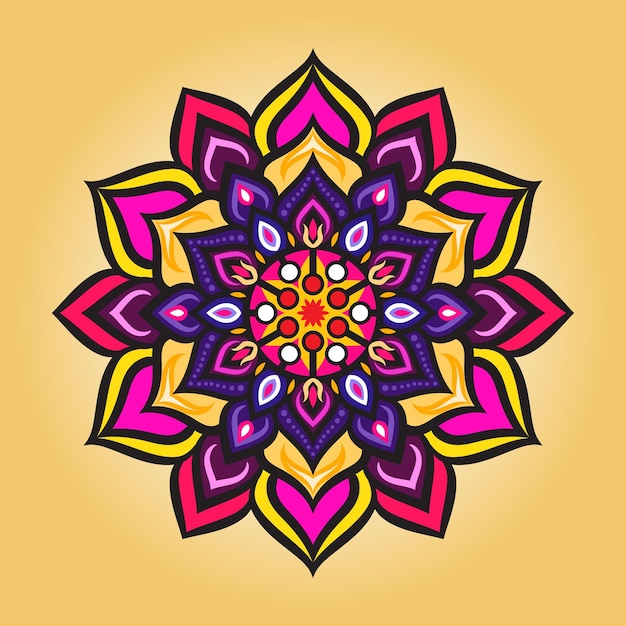 Vector dibujado a mano doodle mandala. mandala étnica con adornos tribales coloridos