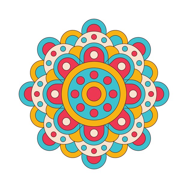 Vector dibujado a mano doodle mandala Mandala étnica con adornos tribales coloridos