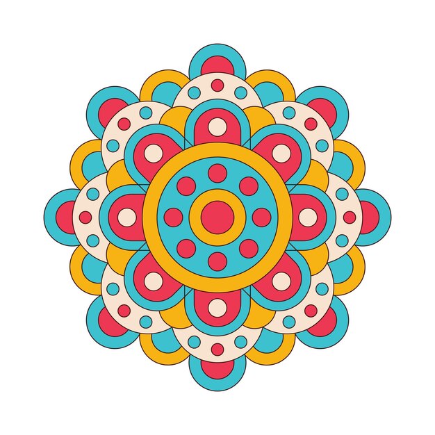 Vector dibujado a mano doodle mandala Mandala étnica con adornos tribales coloridos