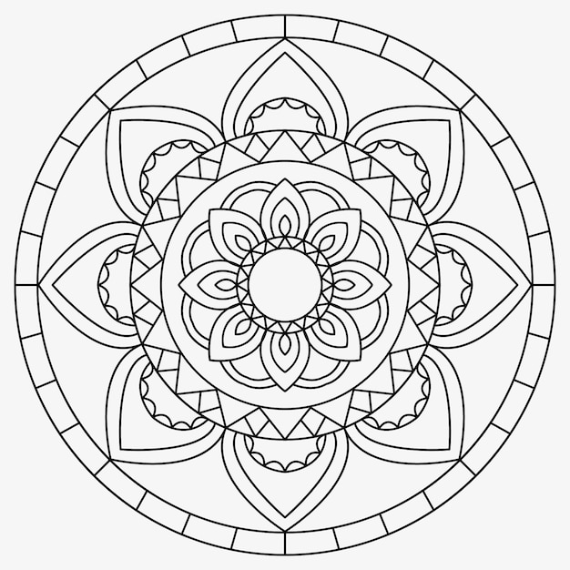 Vector dibujado a mano doodle mandala páginas para colorear para el libro Patrón circular