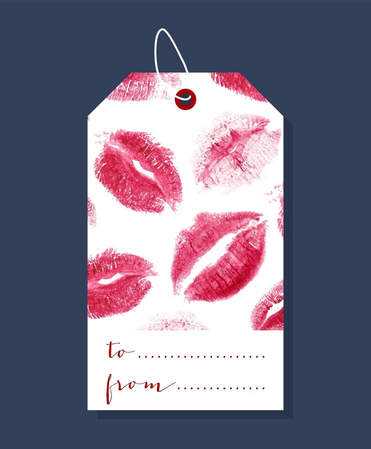 Vector vector dibujado a mano etiqueta de regalo del día de san valentín. etiqueta de amor y romance aislada en un fondo oscuro. romance