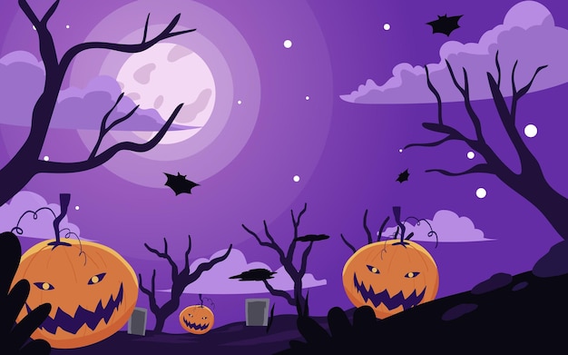 Vector vector dibujado a mano fondo plano de halloween