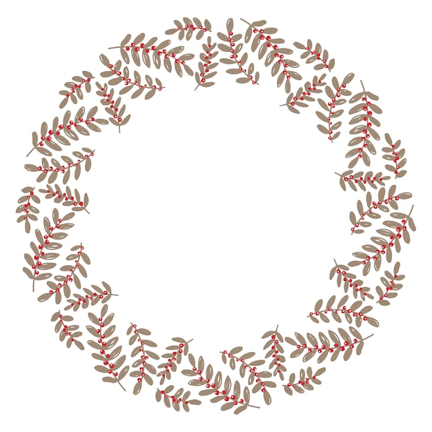 Vector dibujado mano de la guirnalda de Navidad