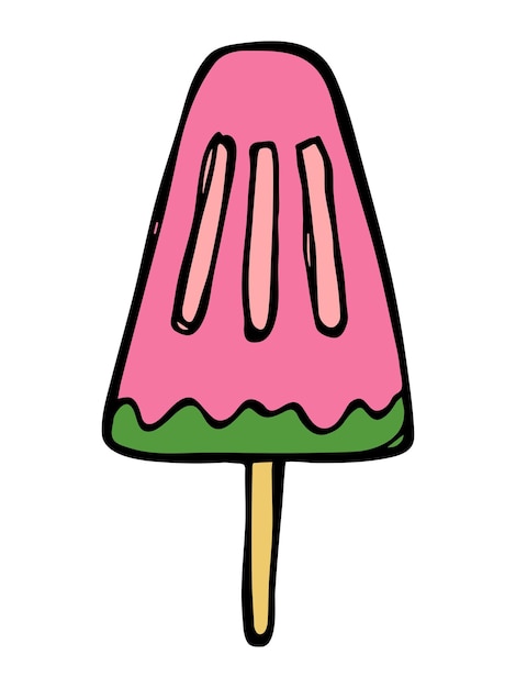 Vector dibujado a mano helado ilustración cute sundae clipart