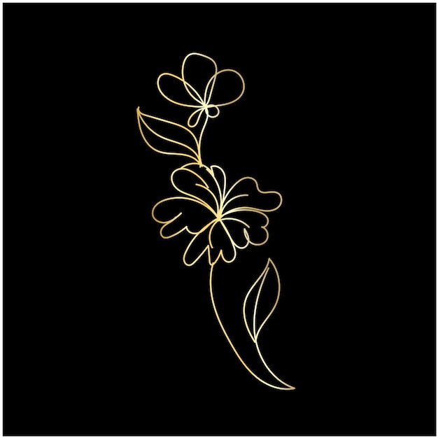 vector dibujado a mano ilustración de contorno de flor simple