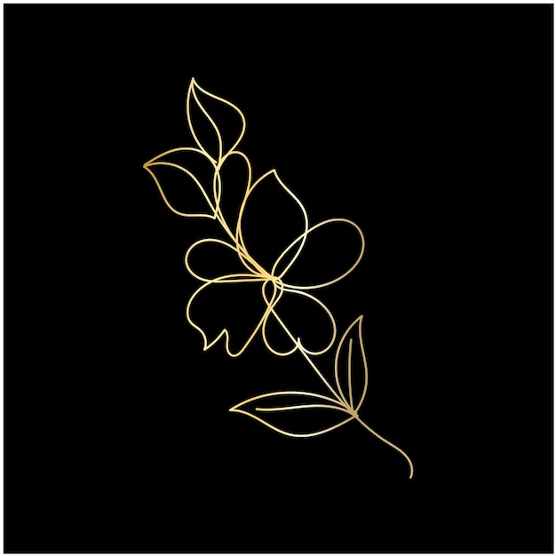 vector dibujado a mano ilustración de contorno de flor simple