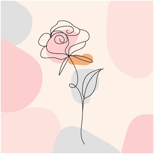 vector dibujado a mano ilustración de contorno de flor simple