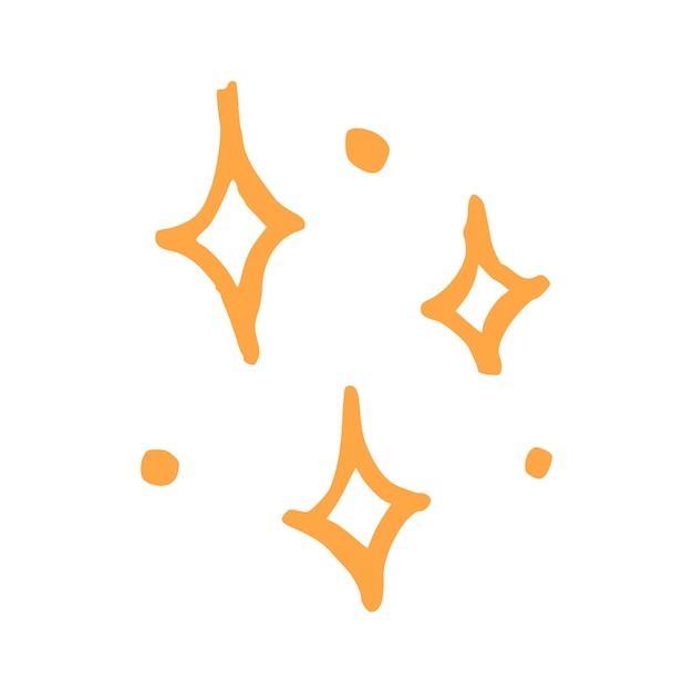 Vector dibujado a mano ilustración de estrella brillante en blanco