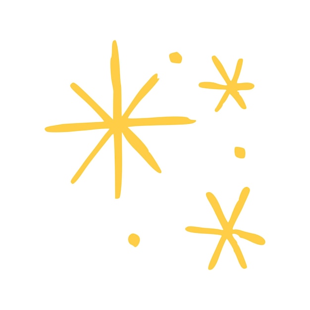 Vector dibujado a mano ilustración de estrella brillante sobre fondo blanco