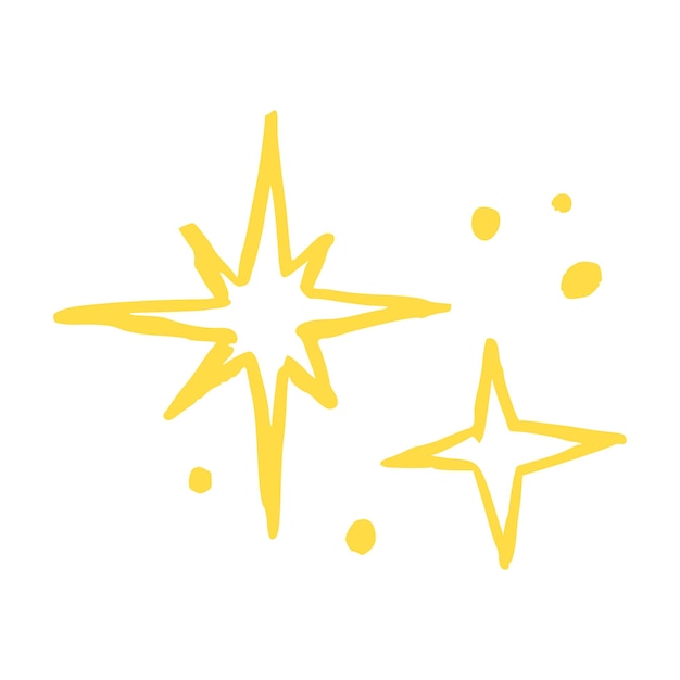 vector dibujado a mano ilustración de estrella brillante