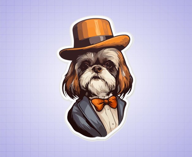 vector dibujado a mano ilustración de perro de dibujos animados