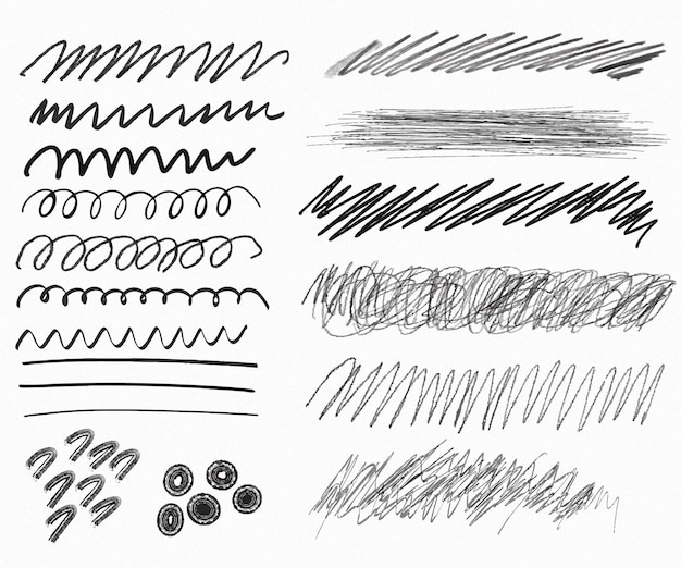 Vector dibujado a mano juego de garabateo desordenado
