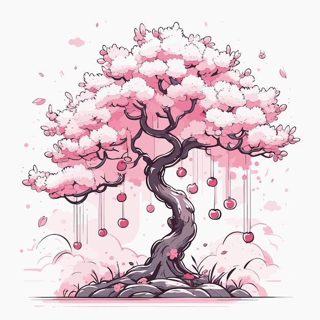 Vector dibujado a mano kawaii libro para colorear ilustración