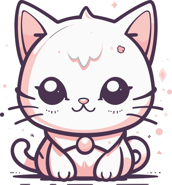 Vector vector dibujado a mano kawaii libro para colorear ilustración