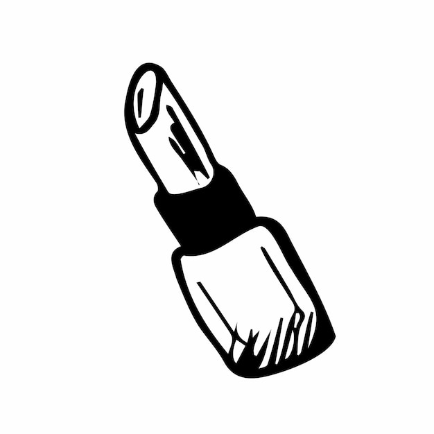 Vector dibujado a mano lápiz labial contorno doodle icono lápiz labial boceto ilustración para impresión web móvil