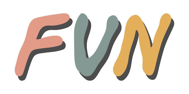 Vector dibujado a mano letras coloridas Cute vacaciones doodle Fun clipart