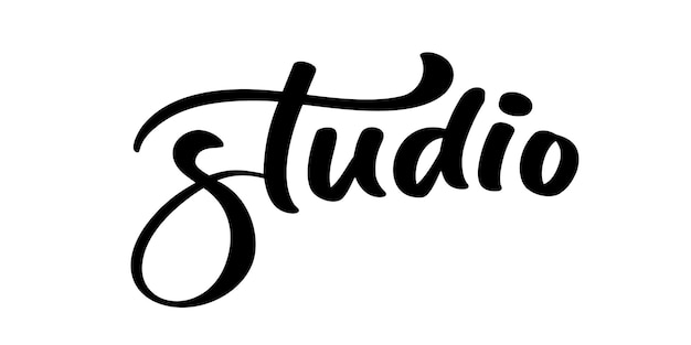 Vector dibujado a mano letras palabra Studio elegante caligrafía manuscrita moderna cita en inglés