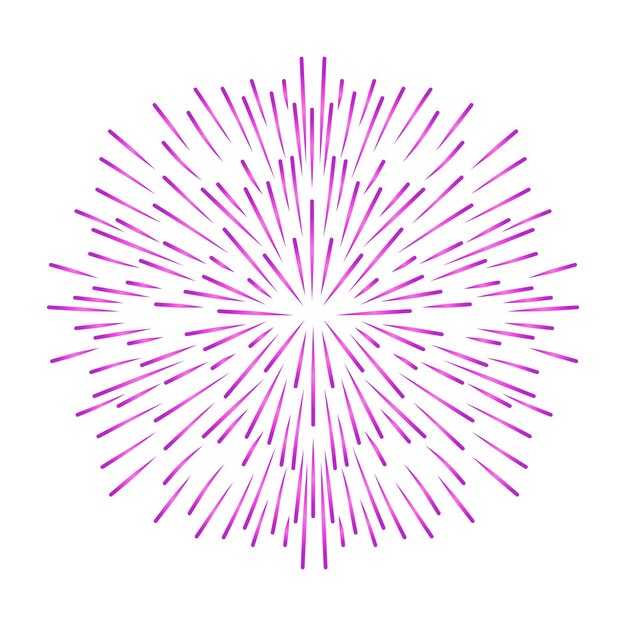 Vector dibujado a mano ornamento sunburst en blanco