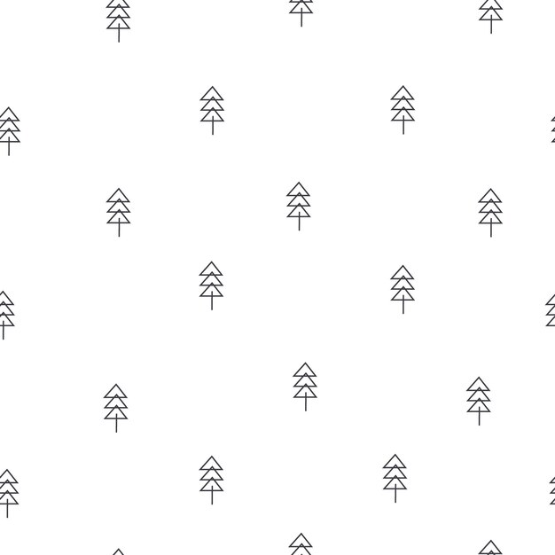 Vector dibujado a mano de patrones sin fisuras con pinos Diseño de fondo de estilo doodle en blanco y negro