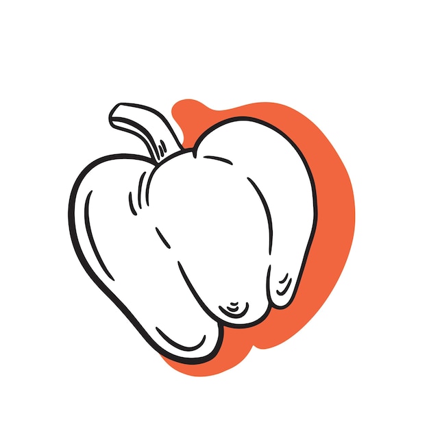 vector dibujado a mano pimentón para colorear ilustración de libro